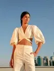 The Handloom Los Angeles Chloe Top And Pants Set 100% Cotton S-M Retail $326