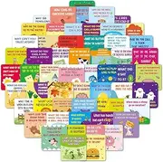 Cabilock Lunch Box Cards Lunchbox Notes: 60pcs Cartoon Joke Cards for Kids Fun Inspirational Motivational with Reward Stickers for Parties Schools