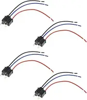 eMagTech 4PCS H4 Male Headlight Socket Plug with Wiring Harness for H4 HB2 9003 Male Connector Socket 3 Pins H4 Headlight Bulb Male Head Extension Connector Plug