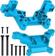 ShareGoo Metal Front & Rear Shock Tower Shock Mounts Upgrade Parts Compatible with Hyper Go H16BM H16DR H16 MJX 16207 16208 16209 16210 1/16 RC Car (Blue)
