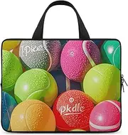 Laptop Case Sleeve Shockproof Computer Carrying Bag Pickleball Balls Colors Notebook Case Cover Laptop Bag Water Resistant Computer Cases Tablet Briefcase for Travel Business 12 Inch