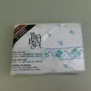 Vintage 80s NOS Tastemaker Stevens Midsummer Retro Floral Sheet Set - Full #9561