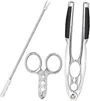 KICHOUSE Nutcracker Tool Set Portable Nutcracker Walnut Shell Opener Nutshell Opening Plier Stainless Steel Nut Clip