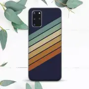 Retro Colored Stripes Navy Case For Samsung Note 20 S10 S20 S21 S22 S23 S24 FE