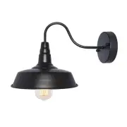 #80 Retro Black Wall Sconce Lighting Gooseneck Barn Flat Lights Industrial Vi...