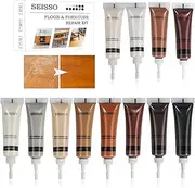 Wood Repair Kit Touch up Maker Restore Any Wood Furniture Stain, 12 Colors Cover Surface Scratch for Wooden Floor Table, Filler Furniture Paint Oak, Cabinet, Door, Veneer, Cherry, Walnut