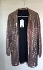 Haoduoyi jacket XXL goldish color sequin NWT