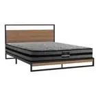 Artiss Metal Bed Frame with Mattress Set Double Size Beds Wood Platform Base