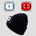 LED Clip On Headlamp USB Rechargeable Caps Hat Lamp Torch Headlight J2G9