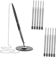 Operitacx 1Set Rotating Signature Pens with Chain Design Desktop Table Fixed Writing Pens Office Supply Ink with Refills for Banking and Professional Use