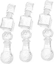 HAMPPLIES 6Pcs Elegant Crystal Whisky Transparent Decanter Bottles for Wine Spirits for Home Bars Festive Gatherings and Tasting Experiences