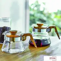 在飛比找Yahoo!奇摩拍賣優惠-熱銷 HARIO 日本耐熱玻璃手沖咖啡橄欖木分享壺家用滴漏滴