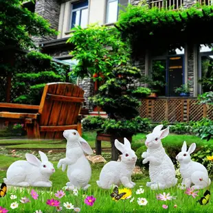 福錦記 戶外仿真花園林小品草坪兔子擺件庭院裝飾品幼兒園雕塑品