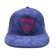 New Era AFL 2023 Melbourne Demons Navy Blue Corduroy The Golfer Snapback Hat