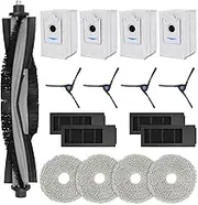 Accessories Kit for ECOVACS DEEBOT X2 Omni / X2 / X2 Pro / DEX86 Robot Vacuum, 1 Main Rubber Brush,4 Side Brush,4 Hepa Filters,4 Dust Bags,4 Mop Cloths (17 Pcs)