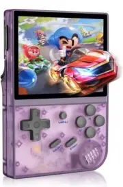 Anbernic RG35XX Handheld Game Console Retro Gaming Transparent Purple 3.5 Inch