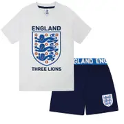 The England Football Association England Boys Pyjamas Short Three Lions Kids OFFICIAL Football Gift White 12-13 Years