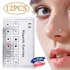 12Pcs Magnetic Stud Earring Magnet Nose Ear Lip Stud Non Piercing Tragus AU hot