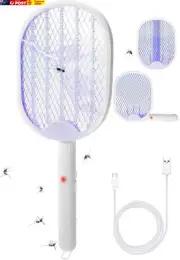 Mosquito Zapper Electric Fly Swatter, 3 in 1 Foldable 3000V Handheld Bug Zapper