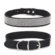 Nevenka Pet Collar Sparkly Rhinestone Studded Pet Supplies-Black