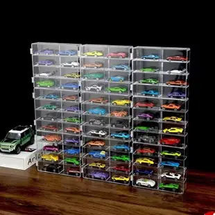 風火輪收納盒合金小汽車模型TOMICA1:64兒童玩具多美卡透明展示架