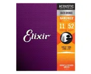 Elixir #11027 Acoustic Nano Guitar String 80/20 Bronze 11-52 Custom Light Gauge