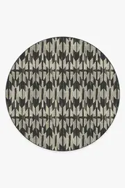245' Round | Machine Washable Runner Rug | Kid & Pet Friendly | Indoor Rug | Hesperia Black Tufted Rug | Ruggable