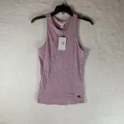 Ted Baker Tank Top size 2 Lavender Hibiscus EmbroiderY Ribbed Knit NWT 5762