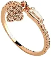 [HEARTS AND YOU] 1.5ct Baguette Cut Moissanite Cross Minimalist Stackable Ring Rose Gold Plated