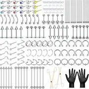 Professional Piercing Kit with Piercing Needles and Tools for Ear Nose Belly Button Nipple Lip Cartilage Eyebrow Tongue Navel Piercing Kit
