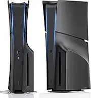 Nepagz Cover füR Ps5 Slim Disc Edition, Skin Ps5 Slim ZubehöR,Harte Seitenplatte StoßDäMpfend und Kratzfest füR Playstation 5 Slim Plates Konsole, Schwarz