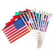 100 Countries Small Mini Flags on Stick International World Country Hand Held