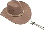 [Generic] Cowboy Hats for Men, Camping Sun Hat, Cowboy Hat for Men and Women, Breathable Cowgirl Sun Hat, Comfortable Breathable Wide Brim Cowboy Hat, khaki