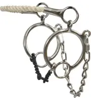 Showman Rope Nose Hackamore w/ Dogbone Snaffle Bit