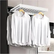 Aluminum Invisible Drying Rack Above Washing Machine, Built-in Wardrobe Pull-out Basket, Space-saving White Wardrobe Pull-out Rack(564-614mm)