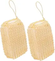 NOLITOY Body Exfoliator Scrub Sisal Bath Towel Gentle Massage Sisal Sponge Set