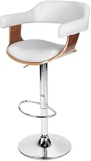 Artiss Bar Stools Stool Adjustable Kitchen Swivel Counter Barstools Dining Chair Gas Lift Faux Leather Backrest White in 62-82cm Seat Height Floor Set for Home Bar Dining Room Cafe Outdoor Indoor