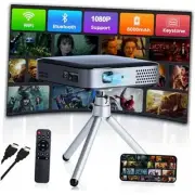 【3H Playtime】Rechargeable Projector with Wifi and Bluetooth,1080P DLP