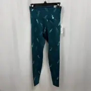 Old Navy High Rise Legging Go-Dry Teal Lightening Bolts Small New With Tag