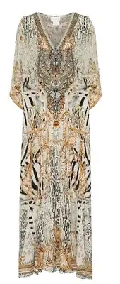 Camilla Gates Of Glory Long Kaftan With Buttons RRP$849 O/S