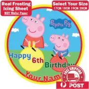 Peppa Pig Edible Image Cake Topper Round Frosting Icing Party Decoration