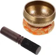 JOINPAYA 1 Set Handmade Sound Bowl Singing Bowl for Meditation Relaxation Spiritual Practices with Stick Cushion Random Color