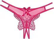 [Generic] Microfiber Panties for Women Women Low Waist Traceless Mesh Embroidered Big Butterfly Open End Thong Plus Size Maternity Underwear Over The Belly 3X