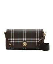 Burberry Small Note Checked Shoulder Bag One size comfortable brown