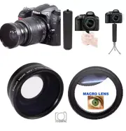WIDE ANGLE LENS + 10X MACRO LENS + MONOPOD FOR NIKON D40 D50 D60 D70 D80 D90