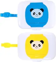 2pcs Portable Wipe Box Refillable Wet Wipes Container Diaper Wipes Dispenser Flushable Washer Bathroom Burp Hat Humidifier Simple Water Sack Dry Wipes Mini Bucket Silica Gel