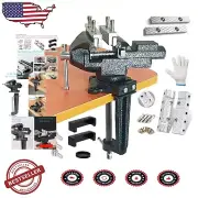Multi-Functional 3.3" Bench Vise with Quick Adjustment and 360° Swivel Base