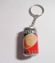 NESCAFE COFFEE CAN Metal KEYCHAIN Keyring Novelty Asia 3D 1.5" Plastic LARGE