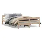 Wood Bed Frame Farmhouse Natural Wooden Mattress Base Double Size 137x187cm