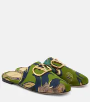 [Valentino Garavani] Valentino Garavani VLogo jacquard mules AU 9 green